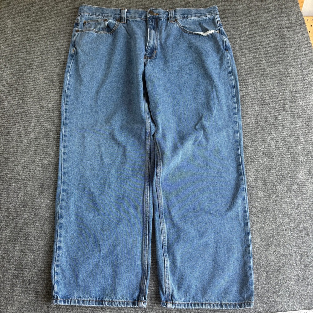 Blue Mountain Mens Medium Wash Straight Leg Denim Jeans 44x32 Blue RN129746